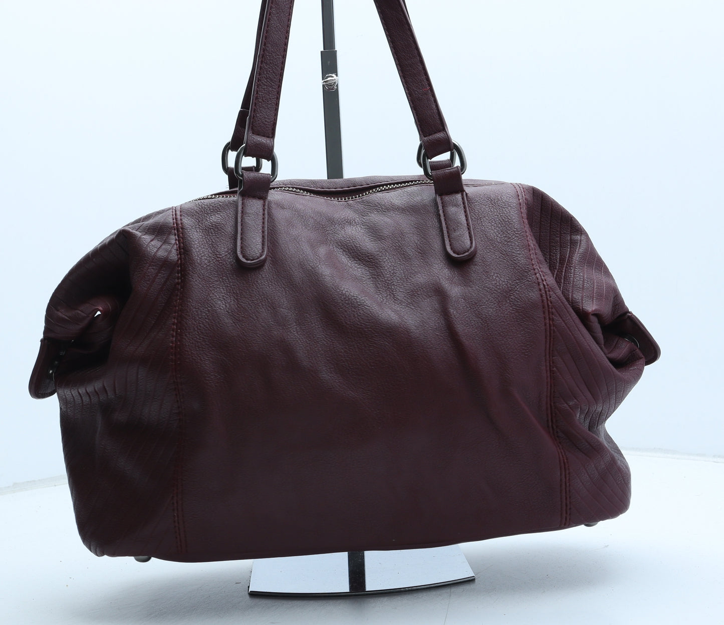 Preworn Womens Red Polyurethane Top Handle Bag Size Medium