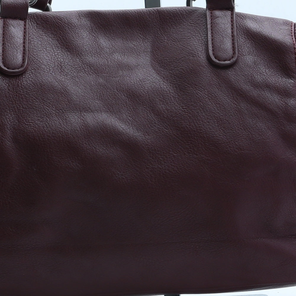 Preworn Womens Red Polyurethane Top Handle Bag Size Medium