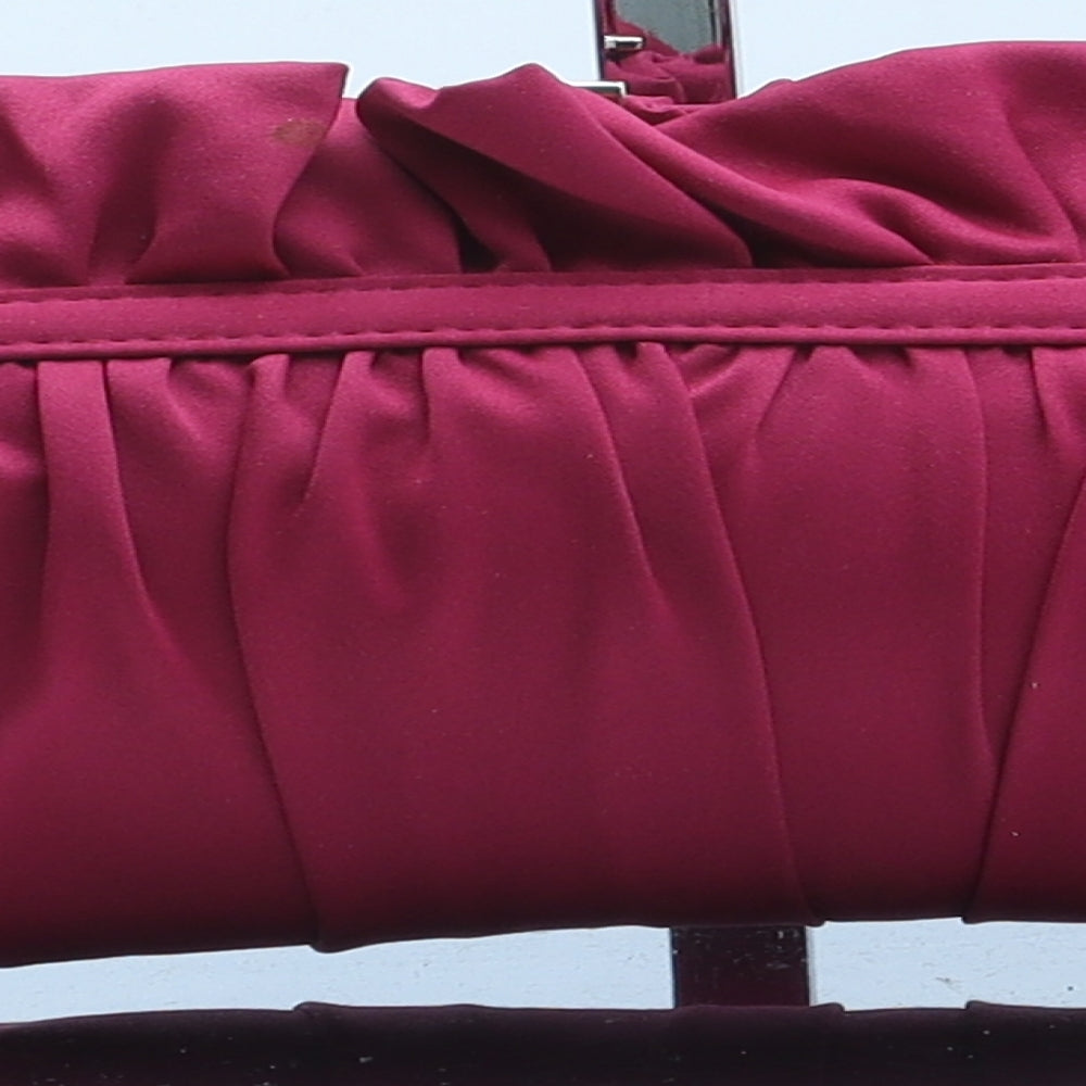 BHS Womens Pink Polyester Clutch Size Medium - Flower Detail