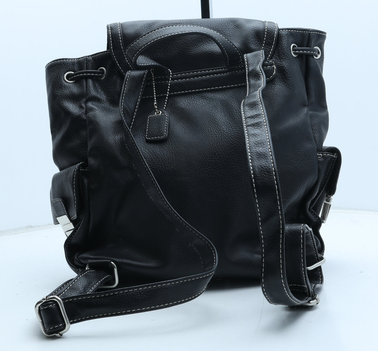 Clarks Womens Black Polyurethane Backpack Size Medium