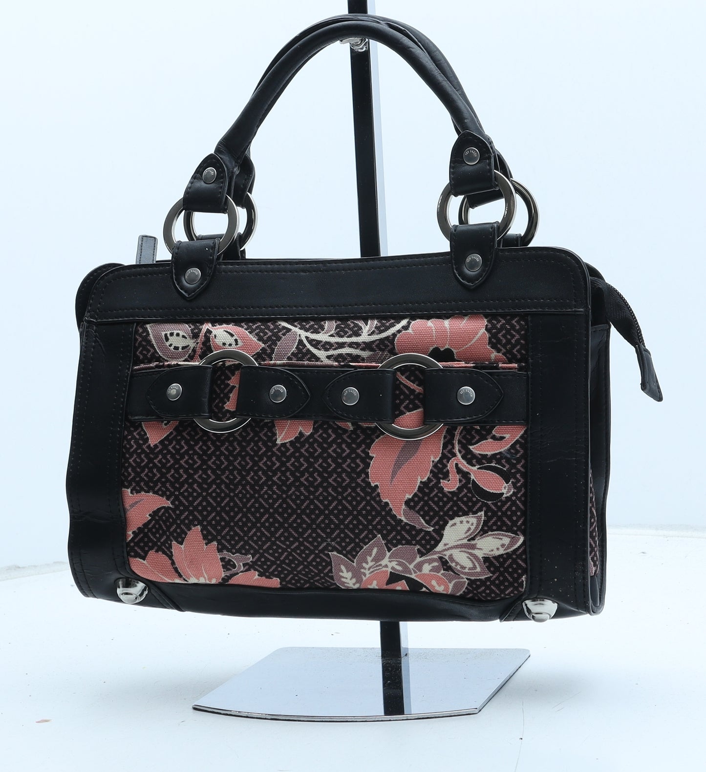 Ted Baker Womens Pink Floral Polyurethane Top Handle Bag Size Small