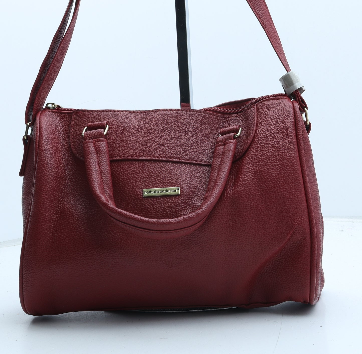 Nathalie Andersen Womens Red Polyurethane Hobo Bag Size Small