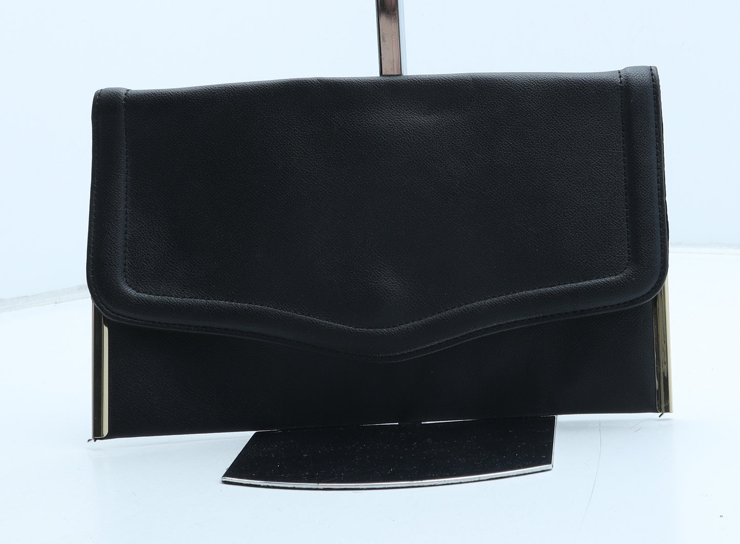 New Look Womens Black Polyurethane Clutch Size Medium