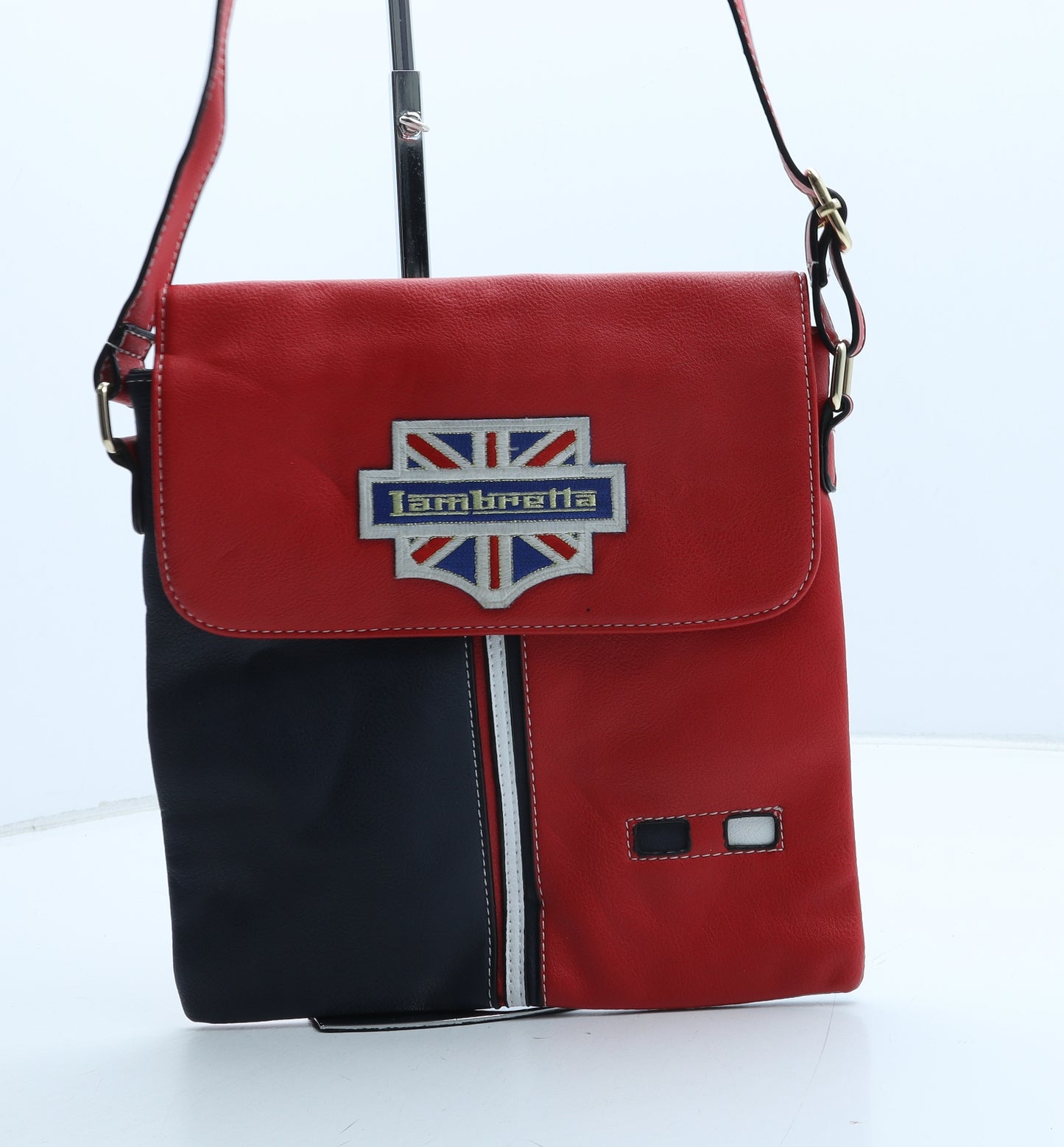 Lambretta Mens Red Polyurethane Messenger Bag Size Small
