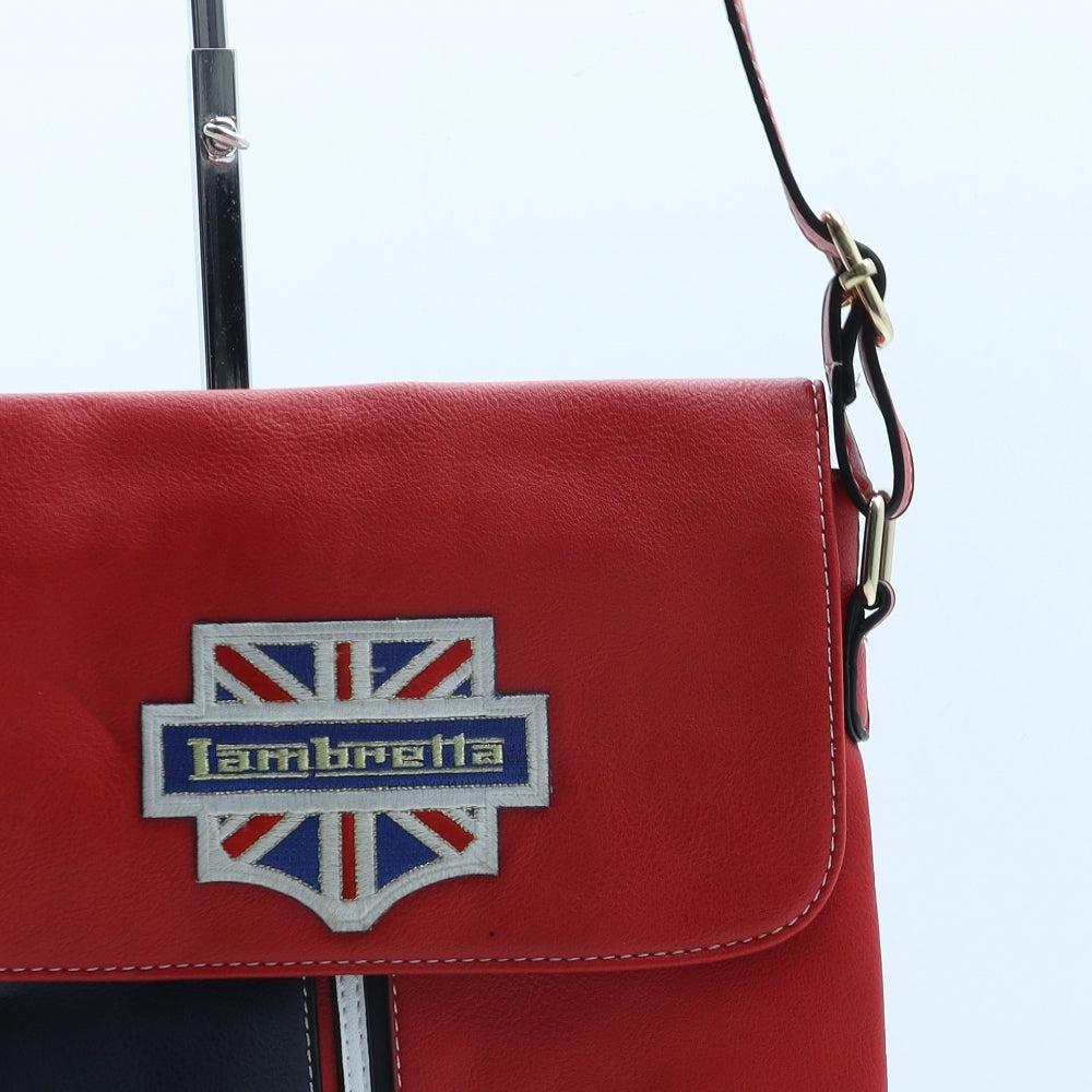 Lambretta Mens Red Polyurethane Messenger Bag Size Small