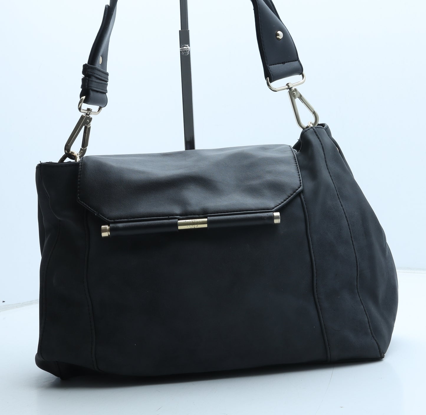 New Look Womens Black Polyurethane Shoulder Bag Size Large