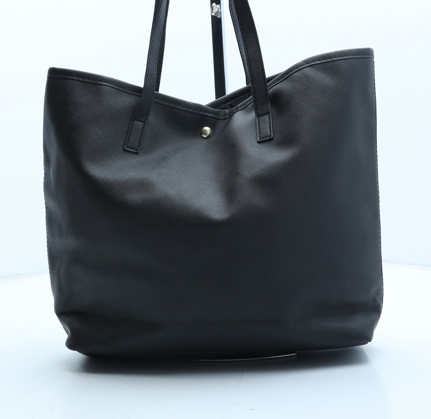 Preworn Womens Black Polyurethane Tote Size Large