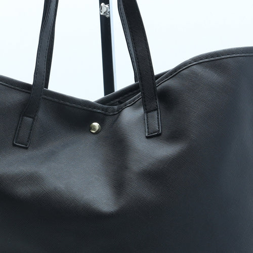 Preworn Womens Black Polyurethane Tote Size Large