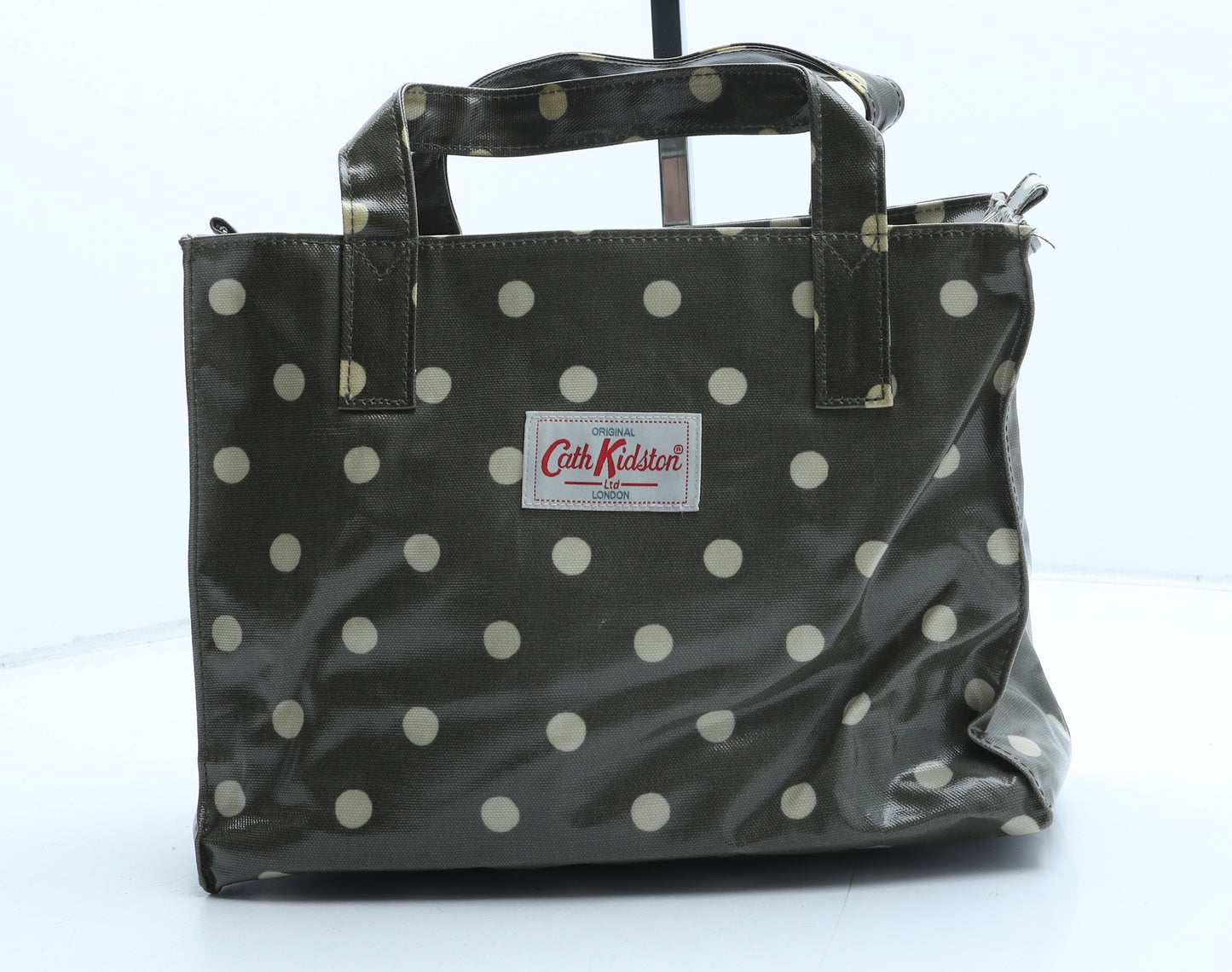 Cath Kidston Womens Green Polka Dot PVC Top Handle Bag Size Small