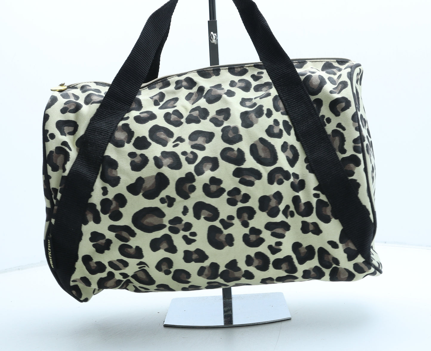 Mark Hill Womens Beige Animal Print Cotton Duffle Size Medium - Leopard Print