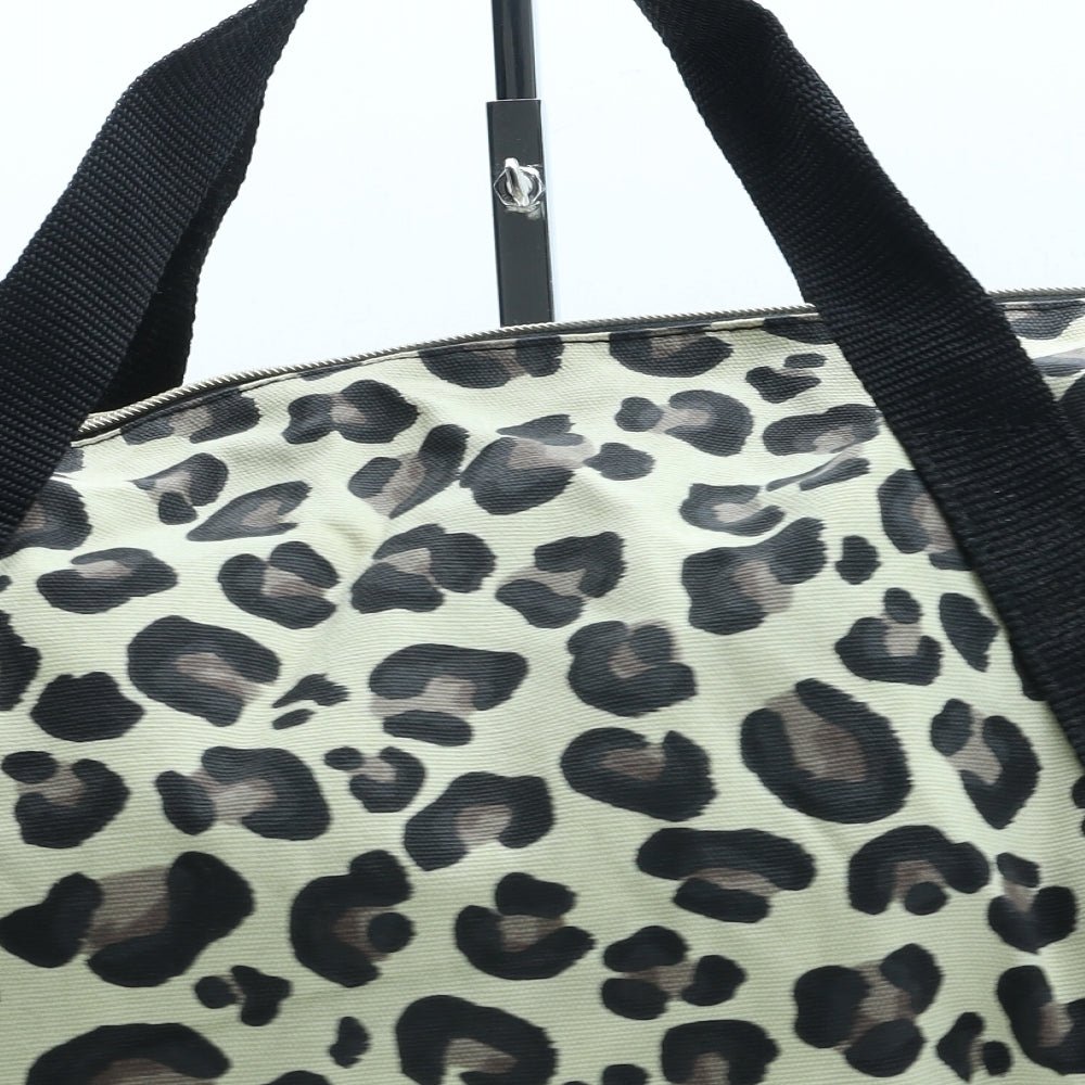 Mark Hill Womens Beige Animal Print Cotton Duffle Size Medium - Leopard Print