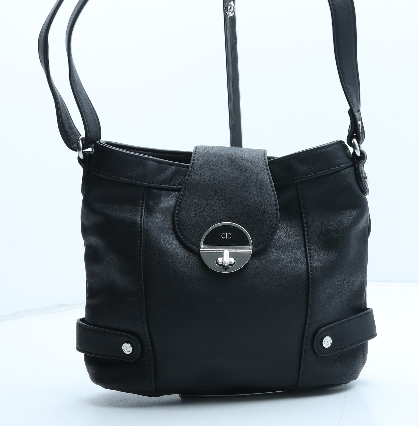 Debenhams Womens Black Polyurethane Crossbody Size Small