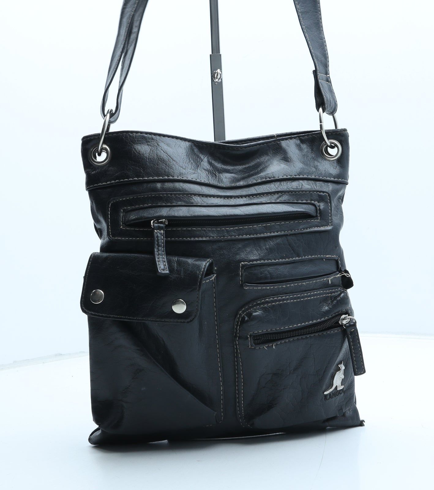 Kangol Womens Black PVC Crossbody Size Medium