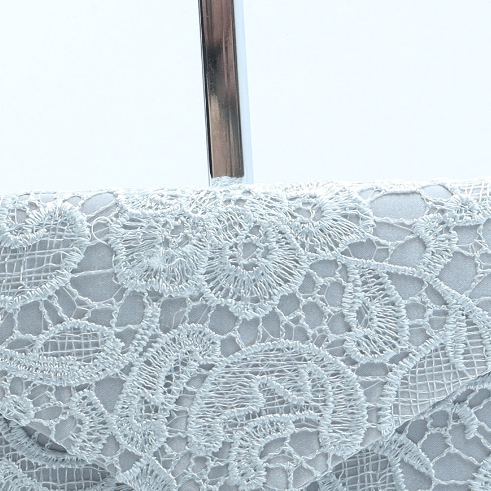 Preworn Womens Grey Floral Polyester Clutch Size Small