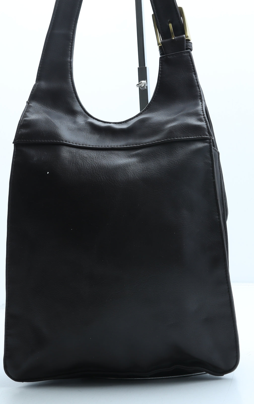 Preworn Womens Brown Polyurethane Top Handle Bag Size Medium