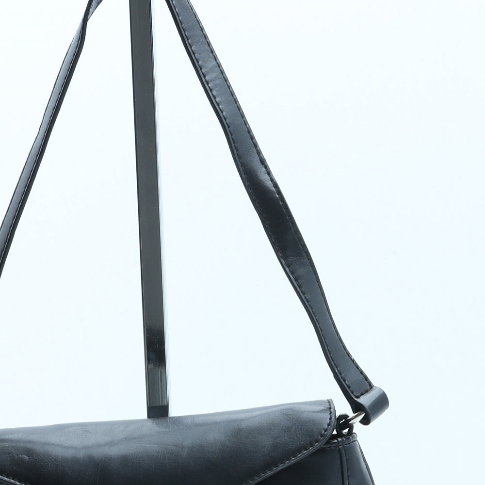 Ravel Womens Black Polyurethane Top Handle Bag Size Small