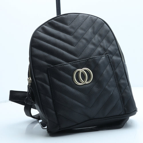Primark Womens Black Polyurethane Backpack Size Small