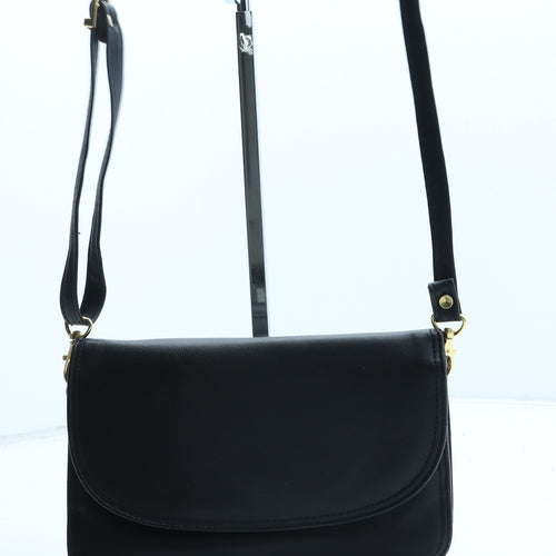 Claire Langford Womens Black Polyurethane Crossbody Size Small