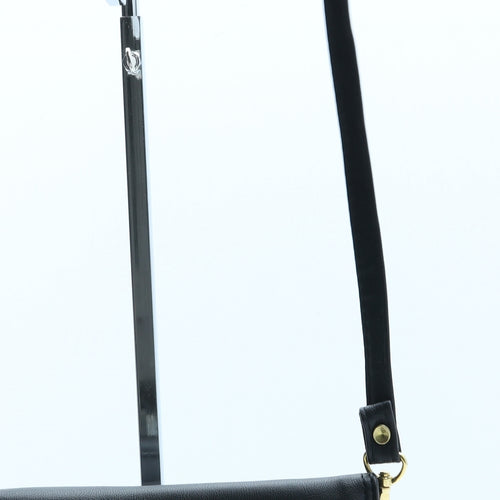 Claire Langford Womens Black Polyurethane Crossbody Size Small