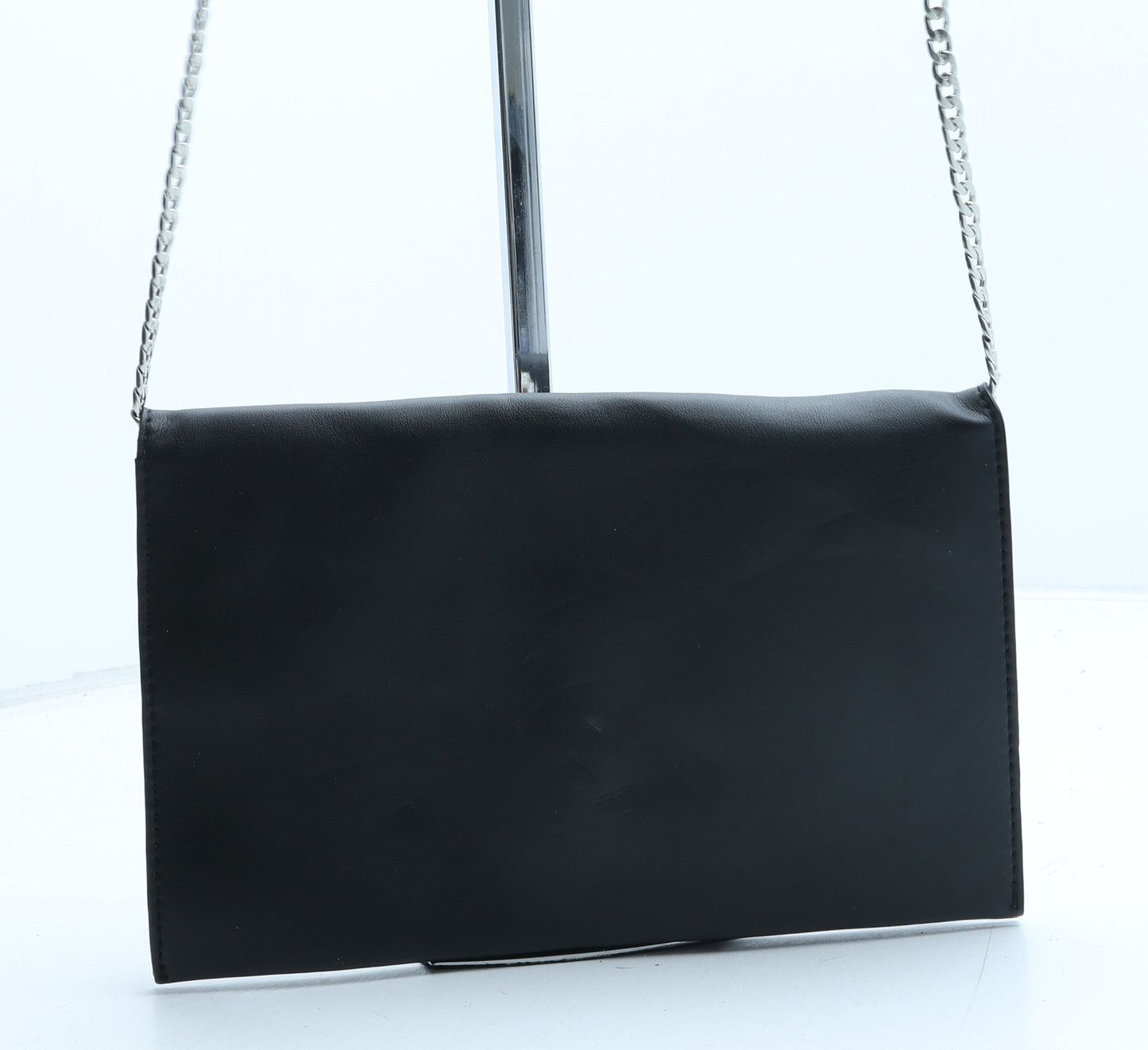 Topshop Womens Black Polyurethane Crossbody Size Small - Flower Detail