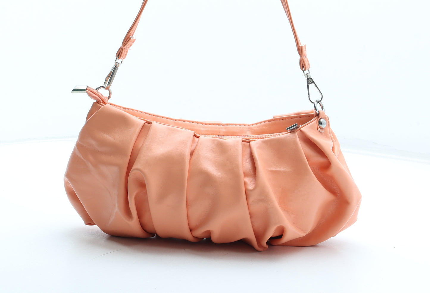 Preworn Womens Orange Polyester Top Handle Bag Size Small