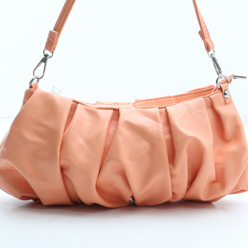 Preworn Womens Orange Polyester Top Handle Bag Size Small