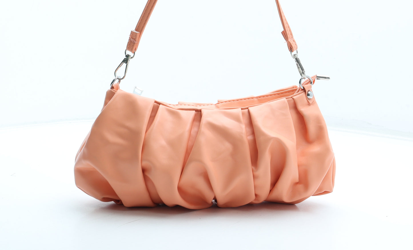Preworn Womens Orange Polyester Top Handle Bag Size Small