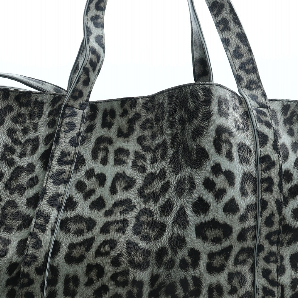 Preworn Womens Grey Animal Print PVC Tote Size Extra Large - Width 60cm Leopard Print