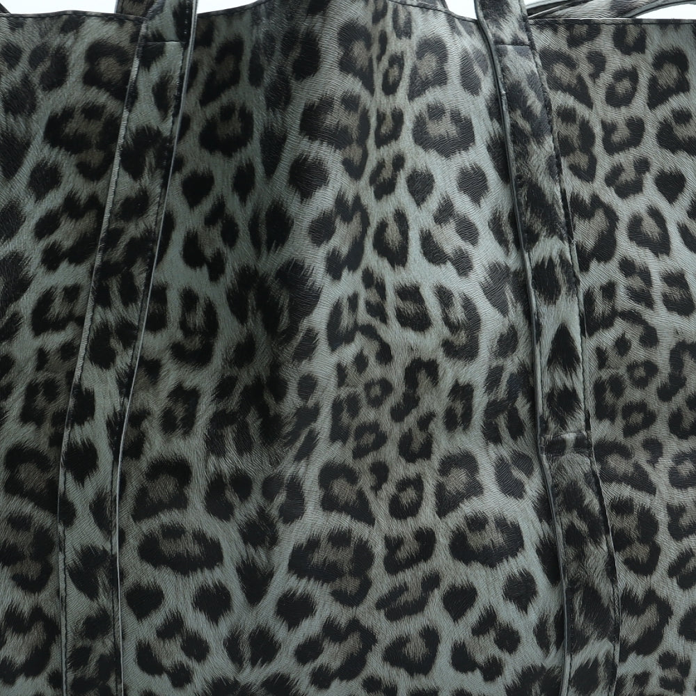 Preworn Womens Grey Animal Print PVC Tote Size Extra Large - Width 60cm Leopard Print