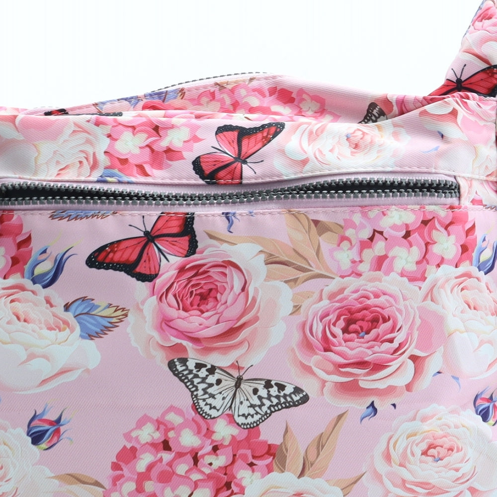 Sangrila Womens Pink Floral Polyester Crossbody Size Medium