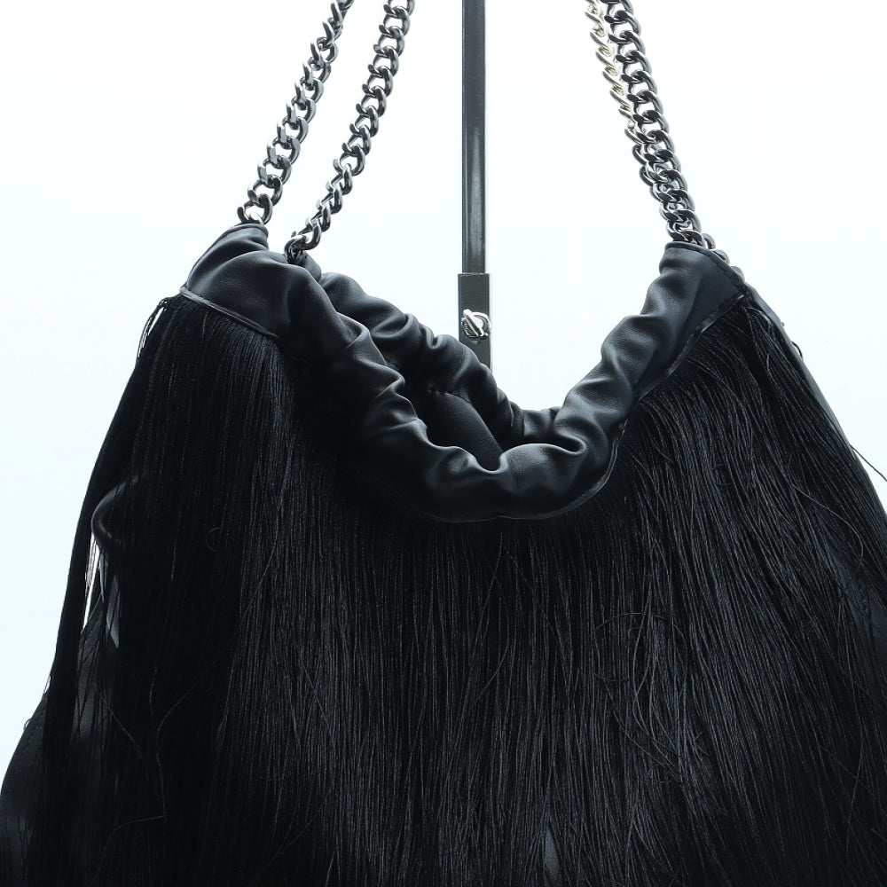 Zara Womens Black Polyester Shoulder Bag Size Medium