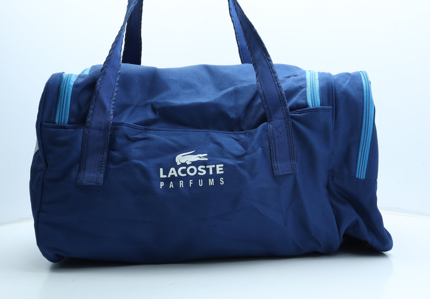 Lacoste Mens Blue Polyester Duffle Size Extra Large - Logo