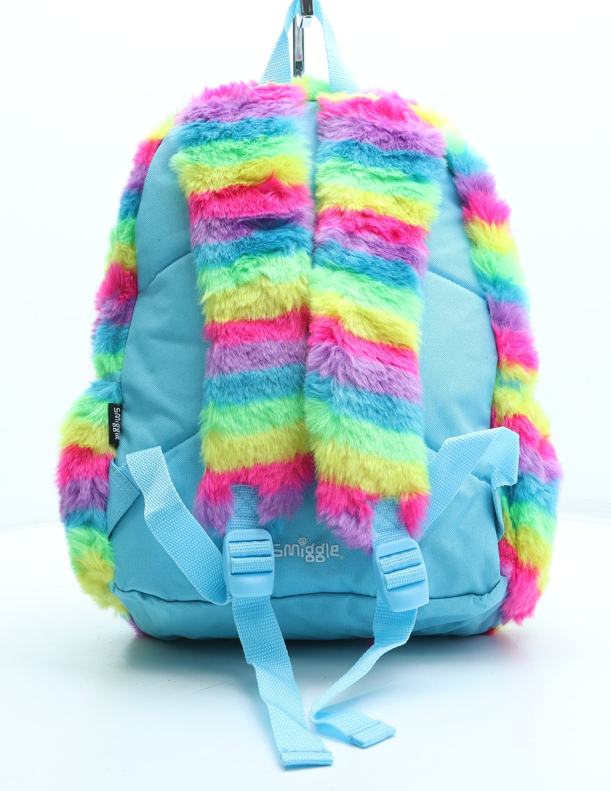Smiggle Girls Multicoloured Striped Polyester Backpack Size Medium Zip - Bear Design