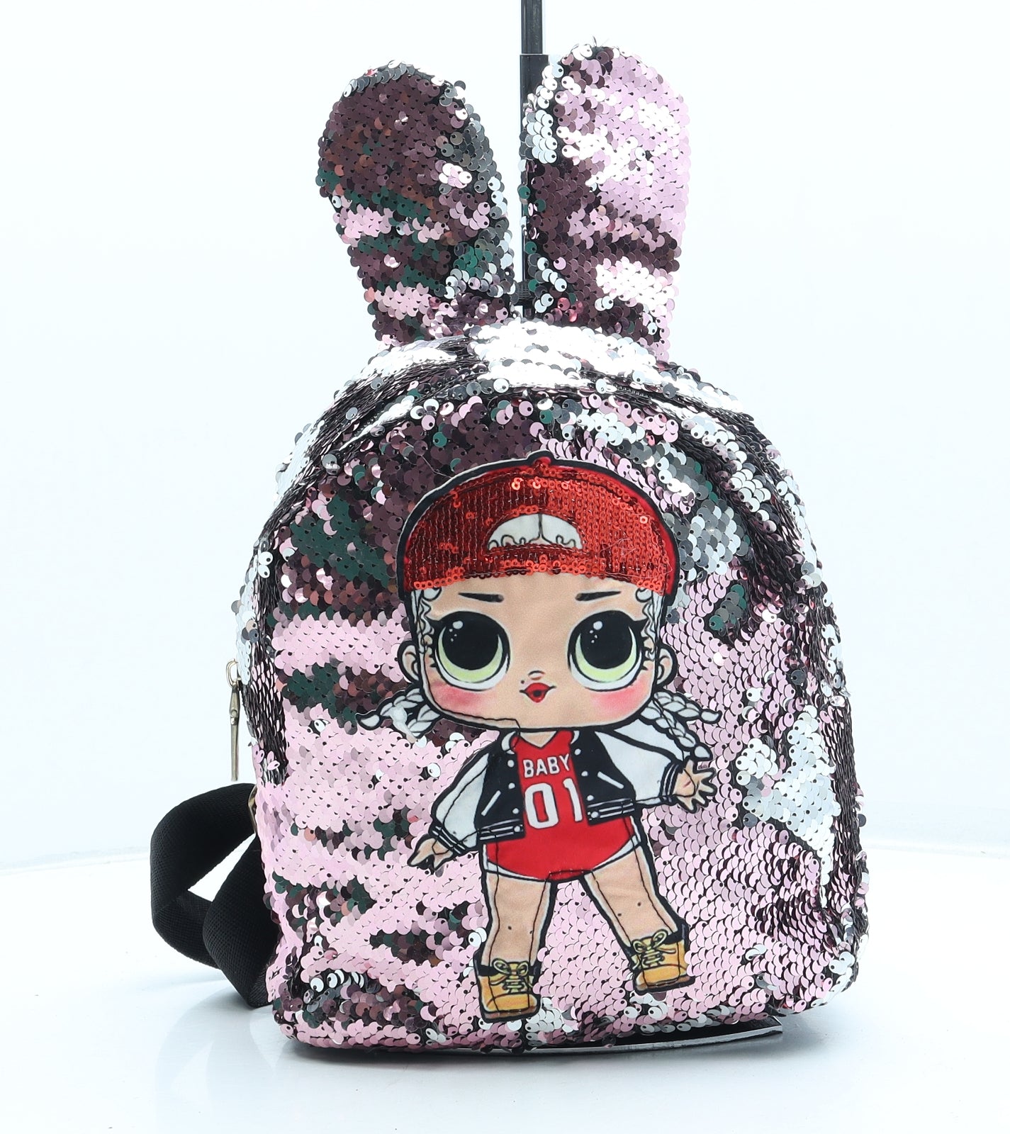 LOL Dolls Girls Pink Polyester Backpack Size Medium Zip - Bunny Rabbit Ears