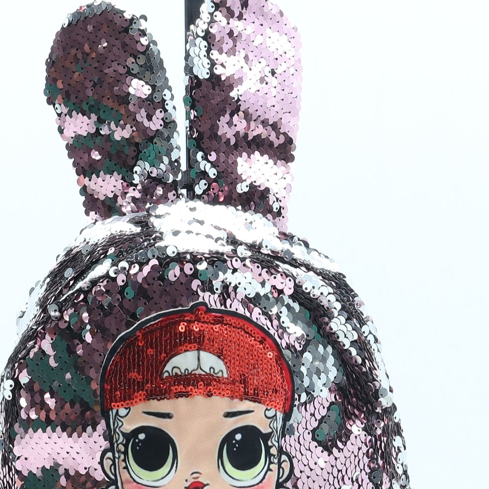 LOL Dolls Girls Pink Polyester Backpack Size Medium Zip - Bunny Rabbit Ears