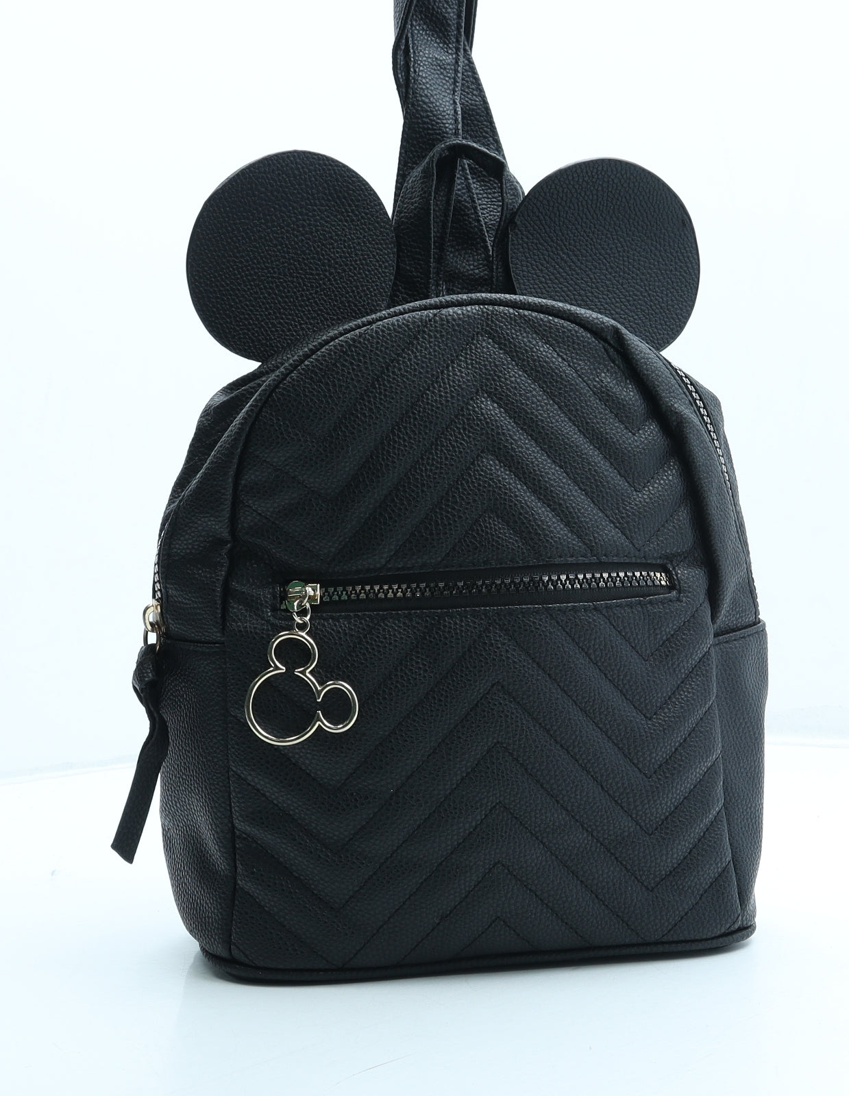 Disney Womens Black Polyurethane Backpack Size Small - Mickey Mouse Ears
