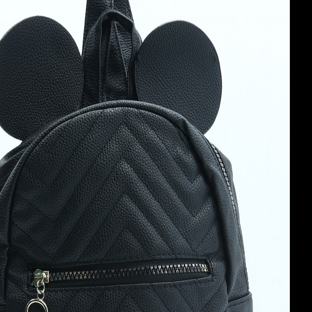 Disney Womens Black Polyurethane Backpack Size Small - Mickey Mouse Ears