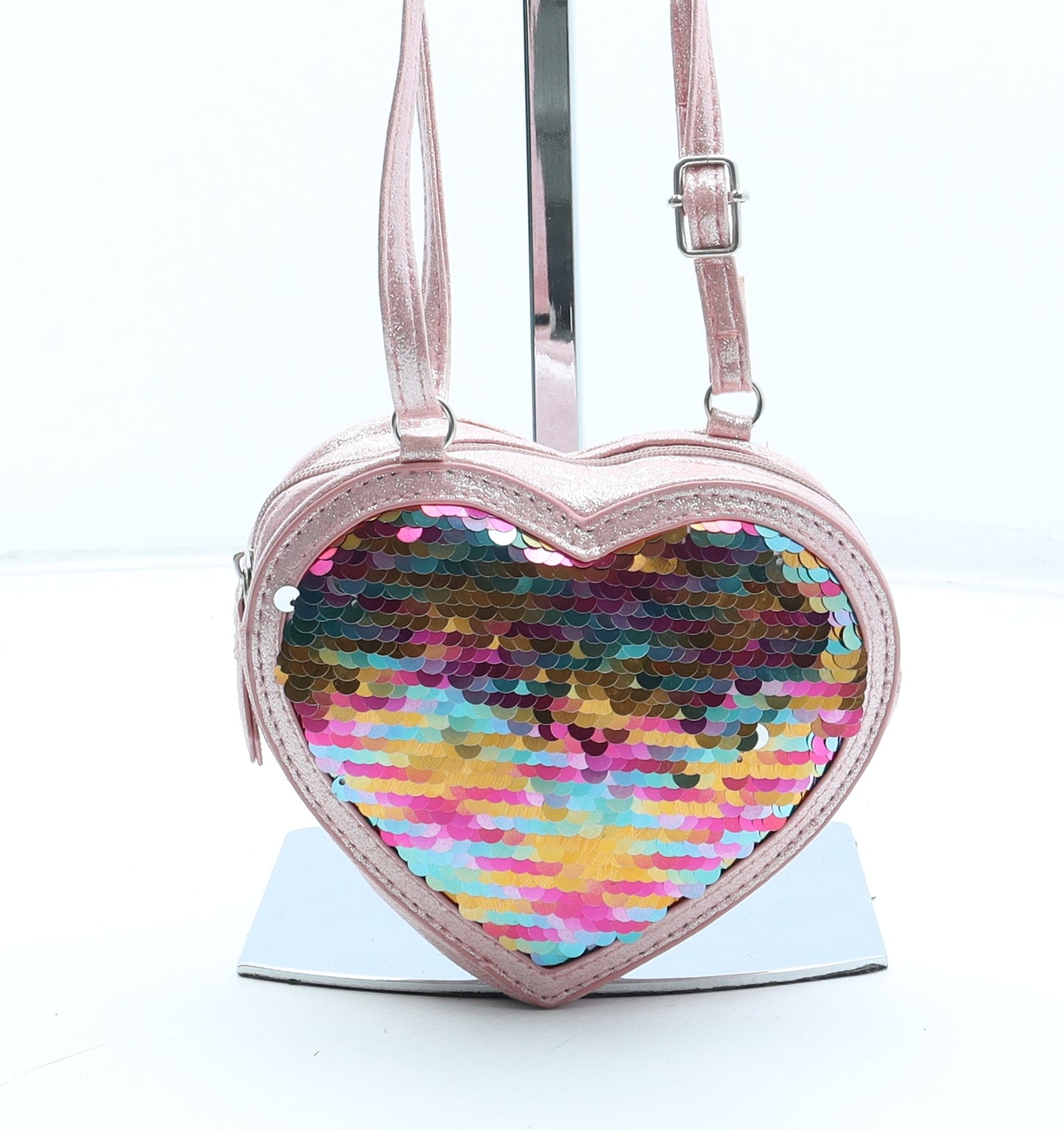 Angels by Accessorize Girls Multicoloured Polyester Crossbody Size Small Zip - Love Heart