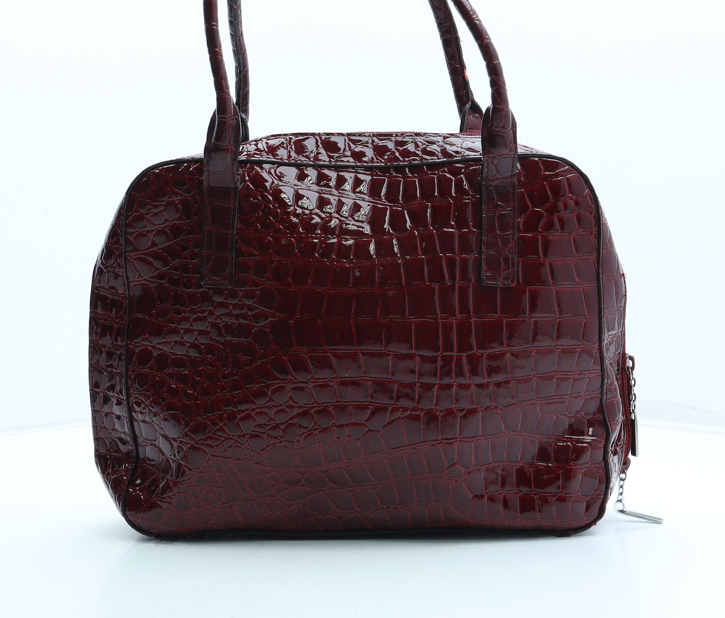 NEXT Womens Red Polyurethane Top Handle Bag Size Medium - Croc Texture