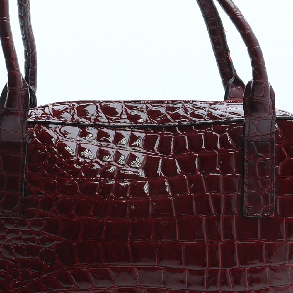 NEXT Womens Red Polyurethane Top Handle Bag Size Medium - Croc Texture