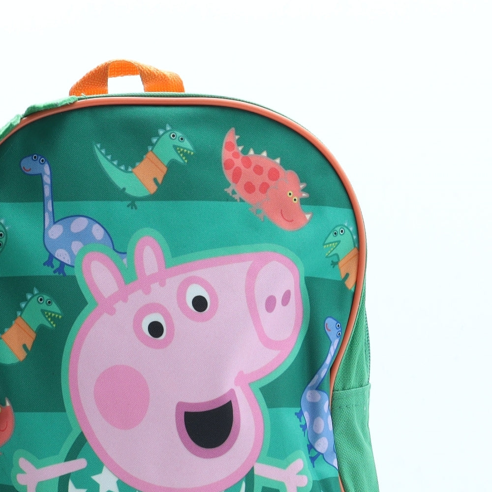 Peppa Pig Boys Green Polyester Backpack Size Medium Zip - George Pig