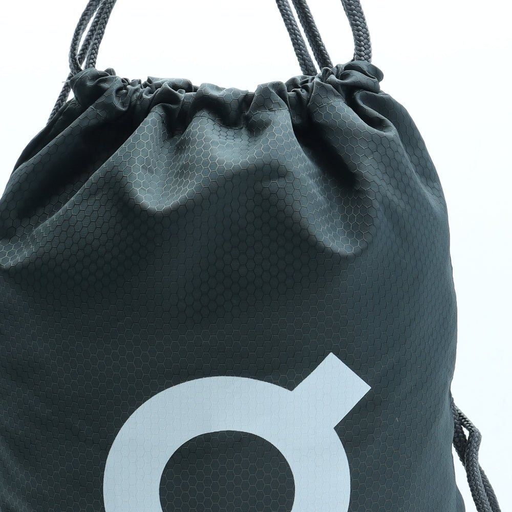 Run London Womens Grey Geometric Polyester Bucket & Drawstring Bag Size Medium