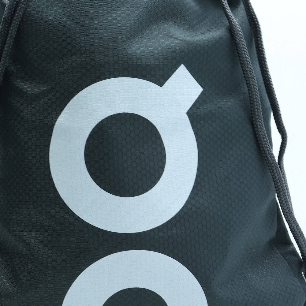 Run London Womens Grey Geometric Polyester Bucket & Drawstring Bag Size Medium