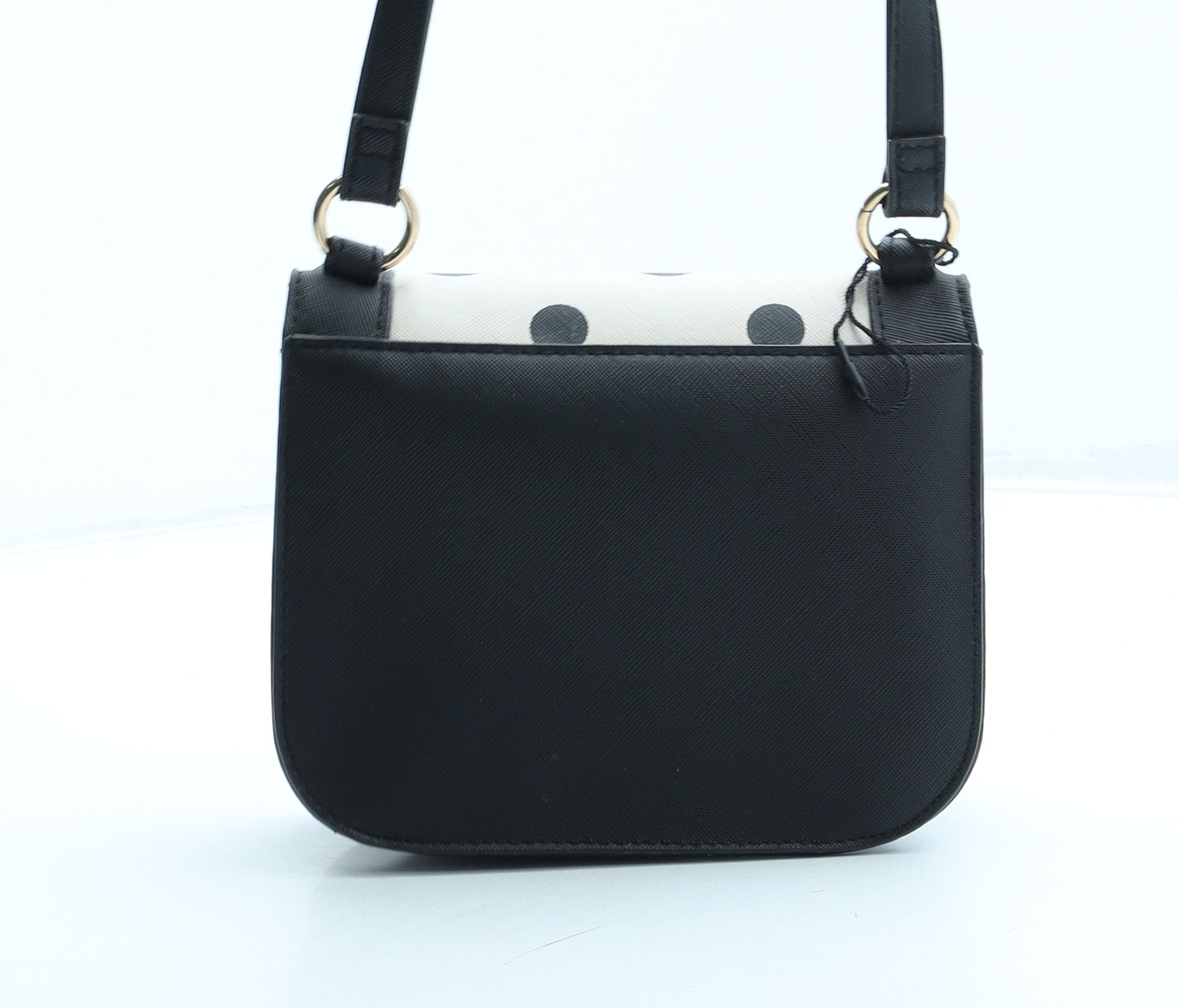 Atmosphere Womens Black Polka Dot Polyurethane Crossbody Size Small