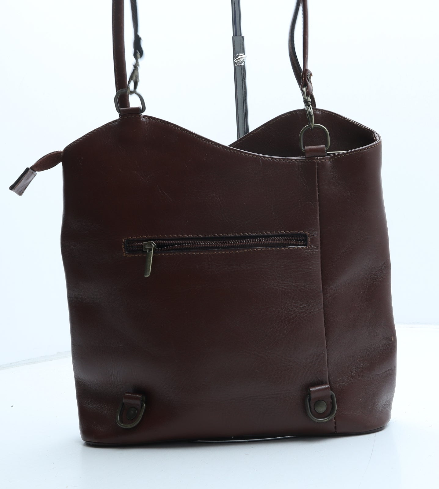 Sac Mode Womens Brown Polyurethane Shoulder Bag Size Medium