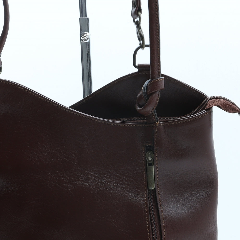Sac Mode Womens Brown Polyurethane Shoulder Bag Size Medium