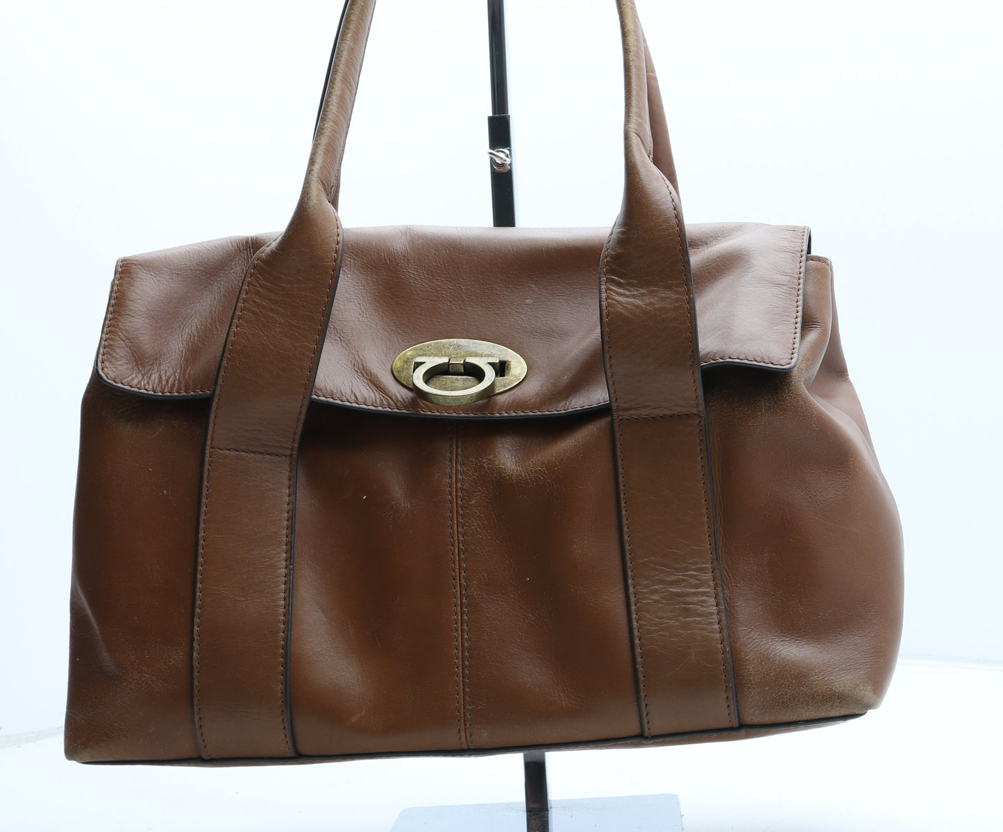 NEXT Womens Brown Leather Top Handle Bag Size Medium