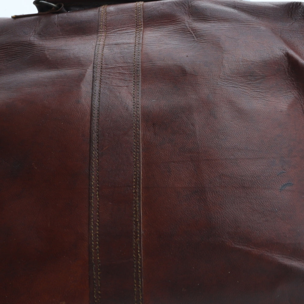Preworn Mens Brown Leather Satchel Size Large