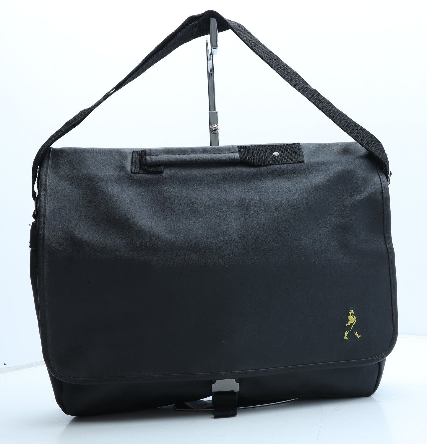 Preworn Womens Black Polyurethane Satchel Size Large