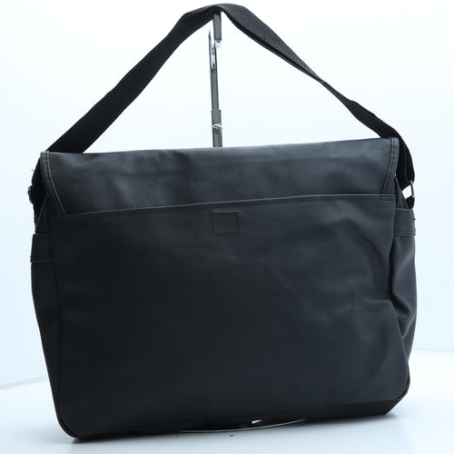 Preworn Womens Black Polyurethane Satchel Size Large